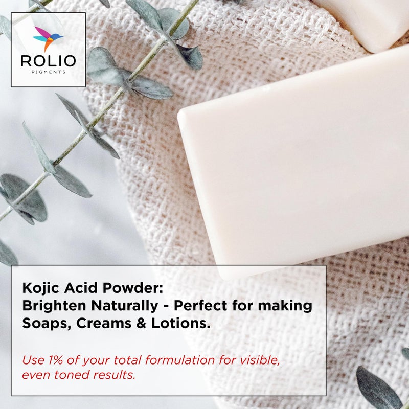 Rolio Pure Kojic Acid Powder, 8 Oz (227g) - Natural Organic Versatile Skincare Product for Soap Making, Creams, Lotions, Serums and More - DIY and Professional Cosmetic Grade Kojic Acid Powder - Image 3